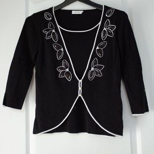 COPY - Laura floral elegant three quarter sleeves sweater S